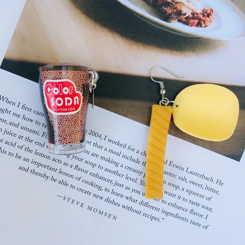 Новое поступление висячие серьги для женщин и девушек с изображением еды