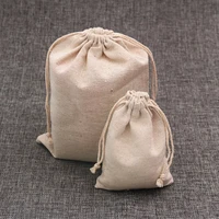 new fashion 50pcslot natural cotton bags party wedding favors drawstring gift bag cute candy gifts jewelry packaging bags