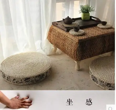 Простая соломенная подушка для сиденья weaven коврик эркера татами круглая