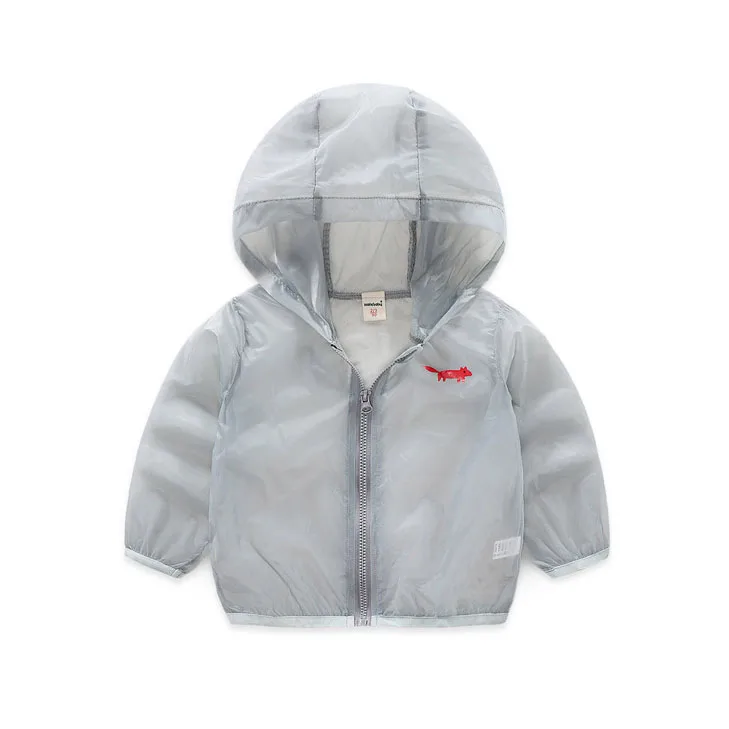 Детская одежда для девочек летняя 2018 куртка с капюшоном и длинным рукавом тонкая