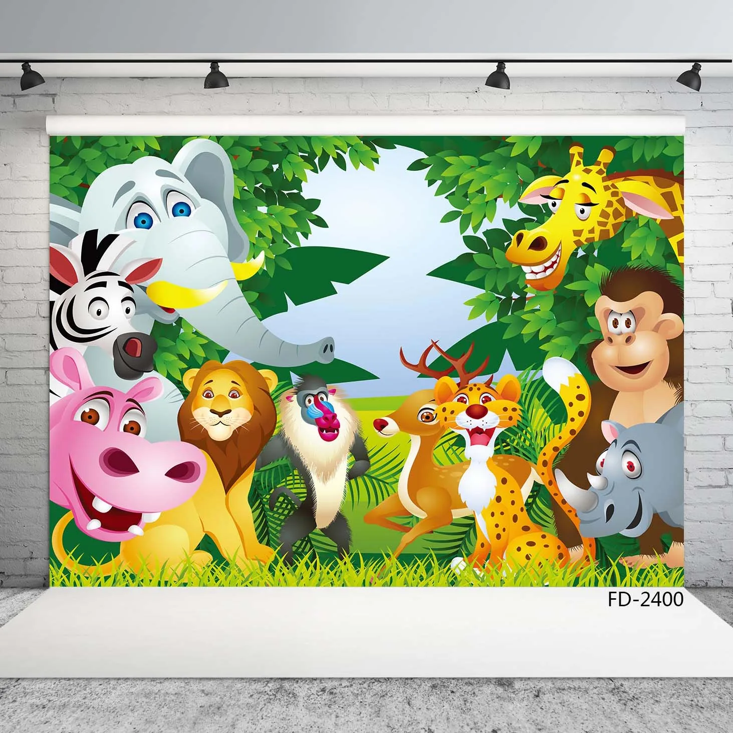 Виниловый фон для студийной фотосъемки с изображением джунглей сафари на заднем