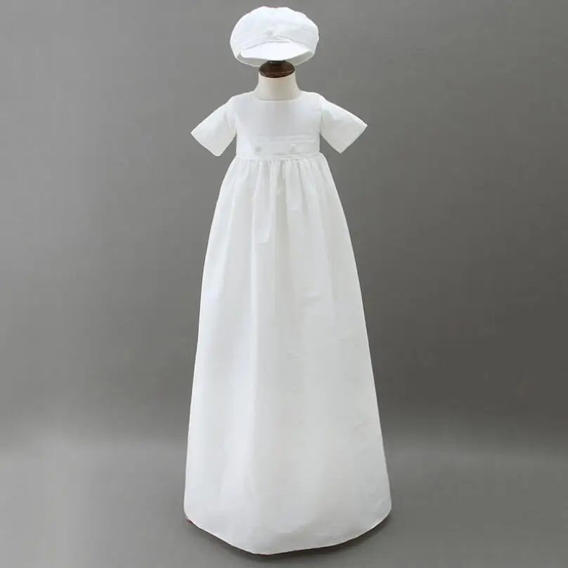 Белое длинное платье для крещения маленьких мальчиков с бонетом|baptism gowns|dress