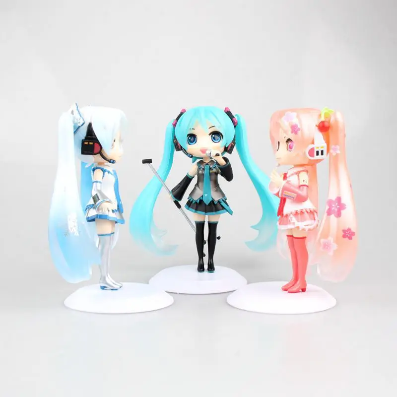Qposket большие глаза Hatsune Снежная Сакура Мику милые коллекционные фигурки модель