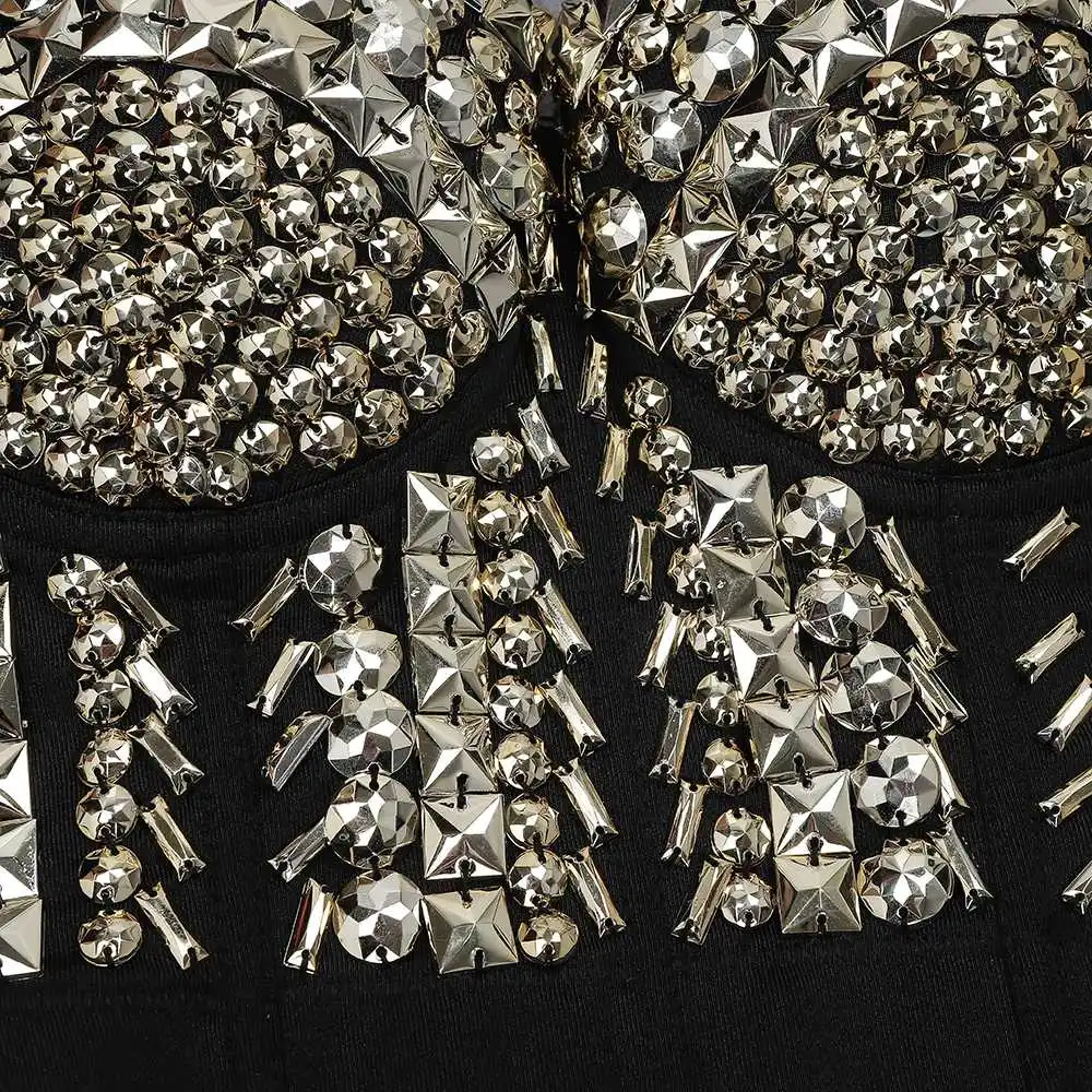 

Gold From The Beading Top Slide Quality Hl Evening Club Short Tops
