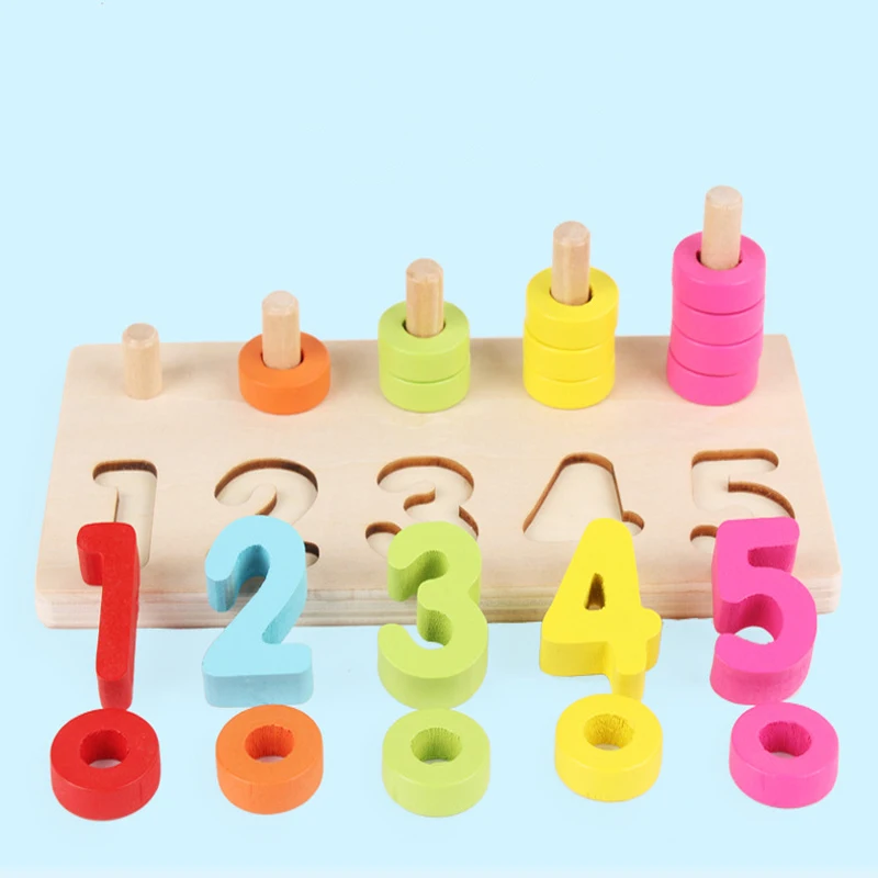 Детские игрушки в форме цифровой логарифмической пластины деревянные связанные