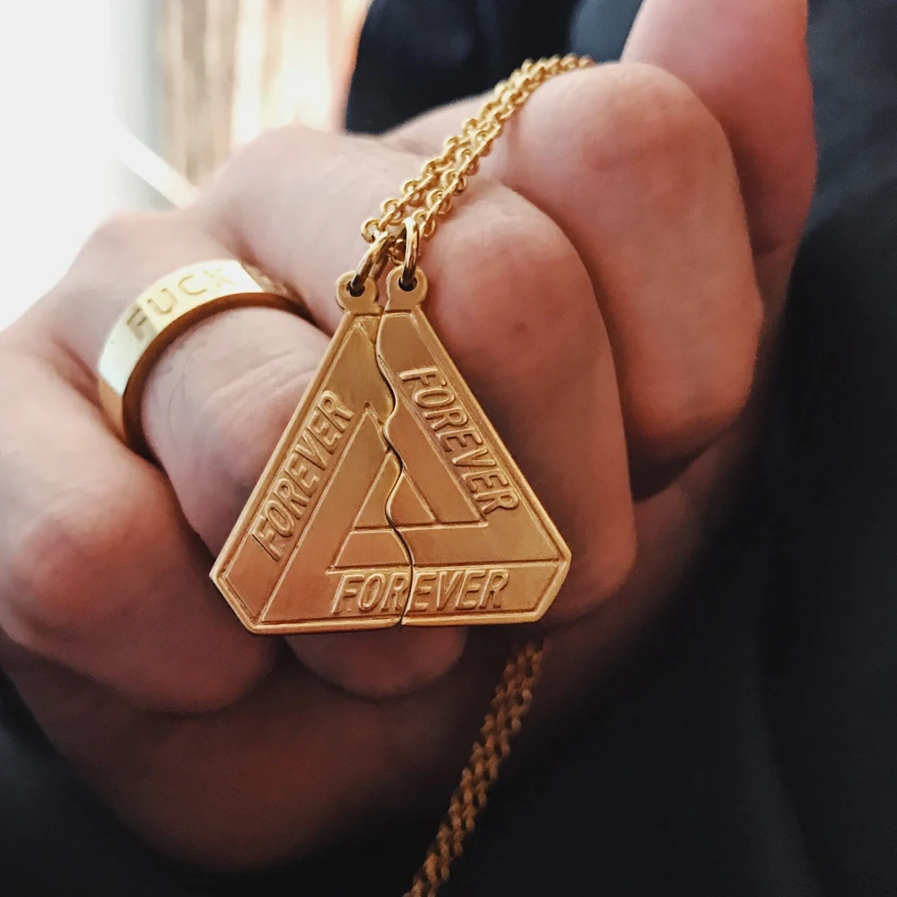 2018 новый дизайн из нержавеющей стали сплит треугольник мужские ожерелья и кулоны