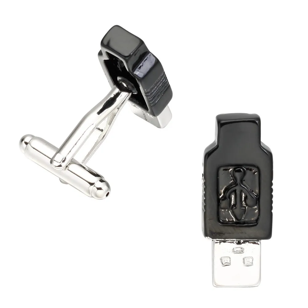 Мужские Запонки Для Манжет MeMolissa новый дизайн запонки из меди черные с USB-разъемом