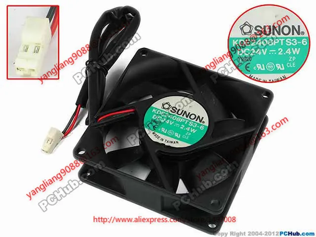 

SUNON KDE2408PTS3-6 DC 24V 2.4W 80x80x25mm Server Cooling Fan