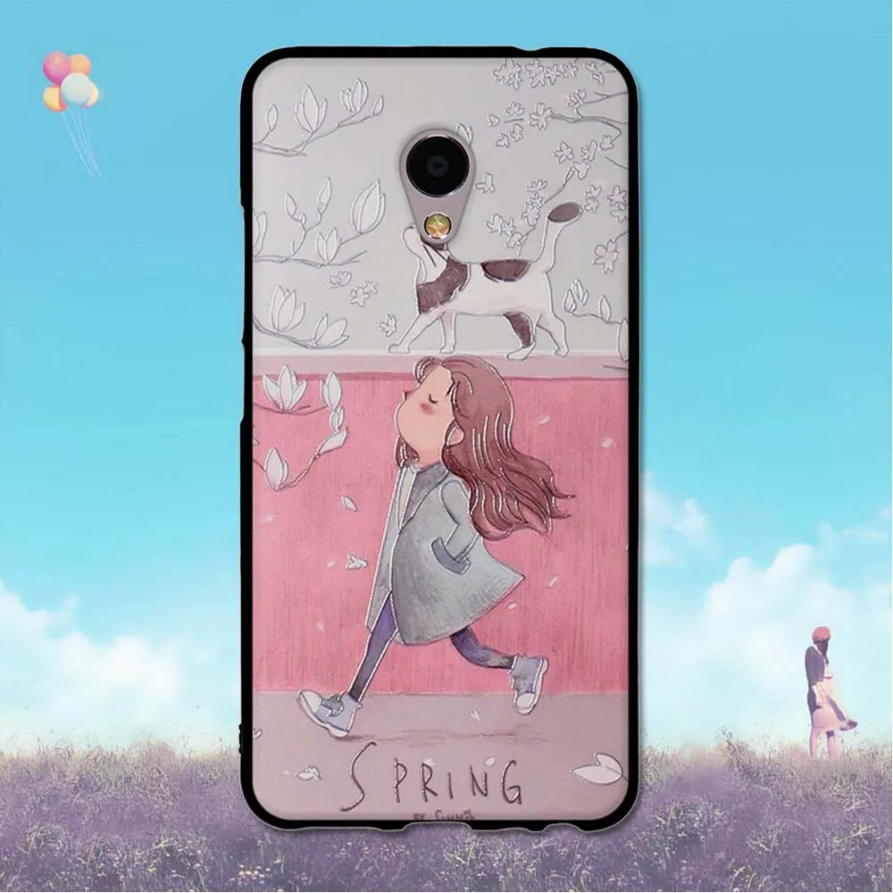 For Meizu M3E Case 5.5 inch Flower Painting Back Cover MEIZU M3 E Soft TPU Silicone Rubber Phone Bag for MeizuM3E Shell | Мобильные