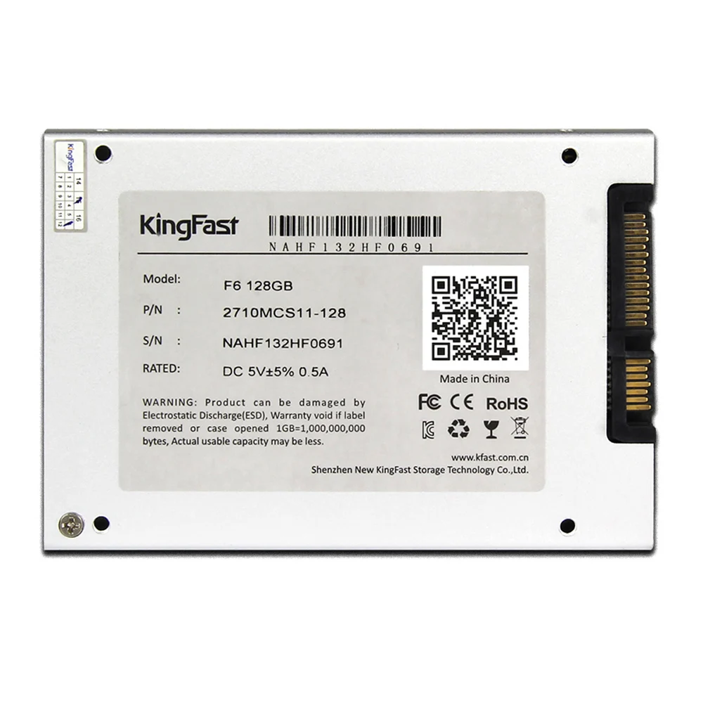 Kingfast F6 60G 128G SSD SATA3 6 ГБ/сек. 2," MLC Внутренний твердотельный накопитель супер скорость для настольного компьютера ноутбука ультрабука ПК