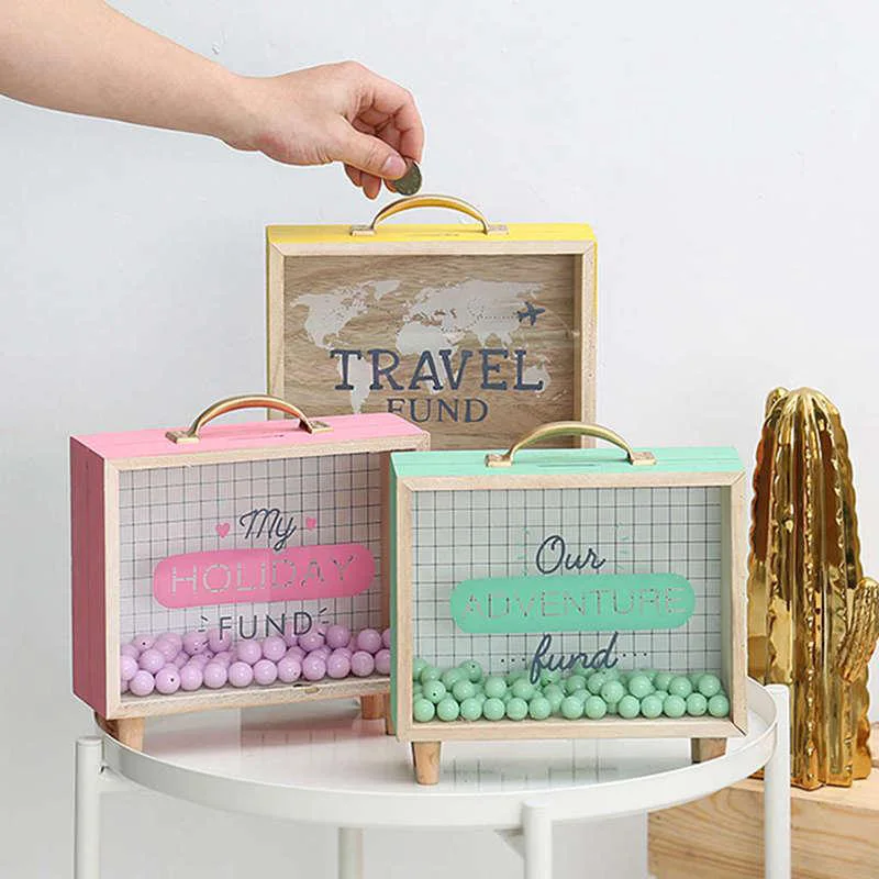 Копилка для монет и наличных искусство свежего дерева копилка денег украшение