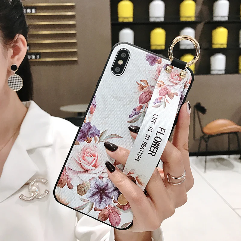 Чехол-держатель для телефона для samsung Galaxy Note 10, 8, 9, S8, S9, S10 plus, S10e, мягкий силиконовый ремешок на запястье, поддерживающий чехол, задняя крышка
