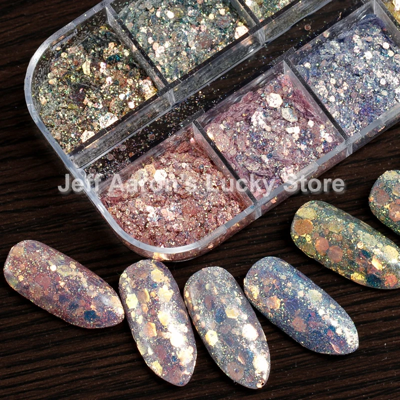 Новое поступление 12 цветов голографическая Фотографическая пудра пыль блестки