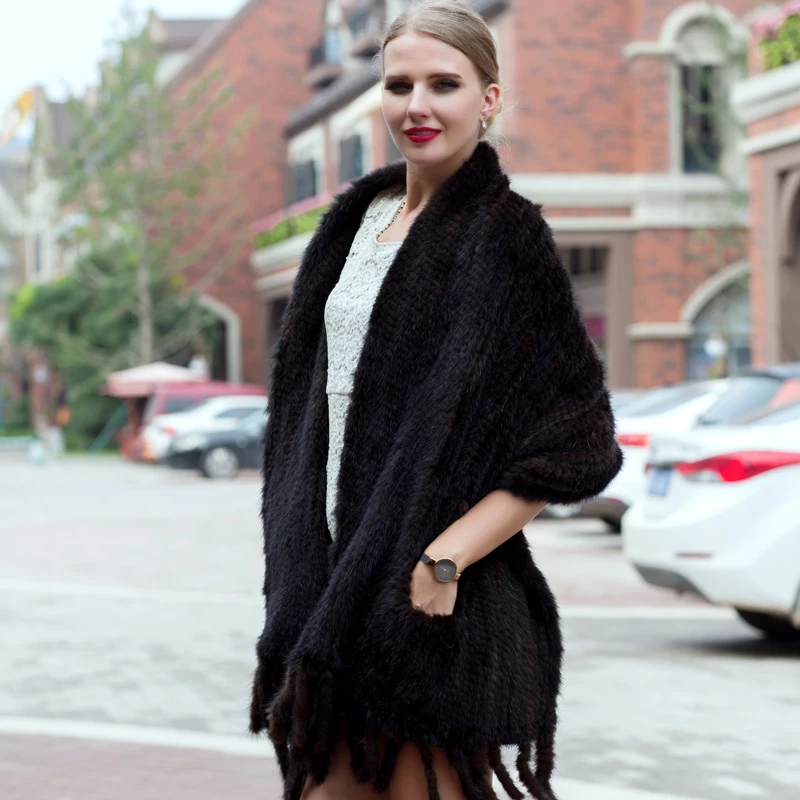 2016 осень и зима модные горячие продажи норковые вязаные шарфы с кисточками