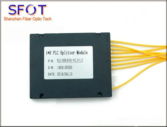 6 шт./лот FTTH 1*8 Волоконно-Оптический Сплиттер PLC ABS-упаковка с разъемом FC/UPC SM кабель