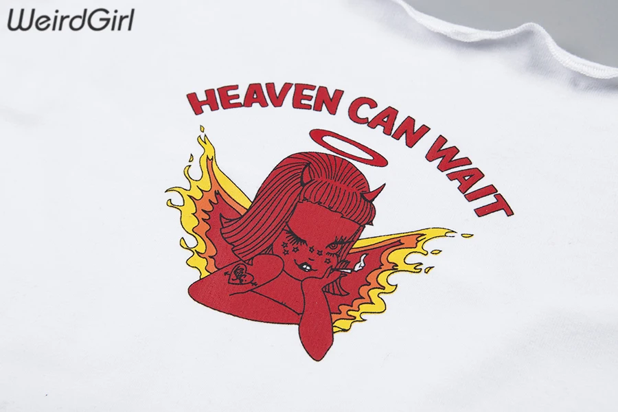 Weirdgirl, женские сексуальные вечерние топы на бретельках с принтом ангела для клуба, бюстье, жилет, укороченный топ без косточек, женская повседневная одежда, новинка