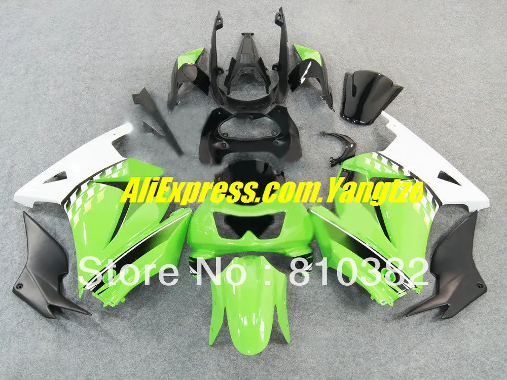 Зеленый белый черный обтекатель комплект для KAWASAKI Ninja ZX250R 2008 2012 ZX 250R EX250 08 09 10 11 12