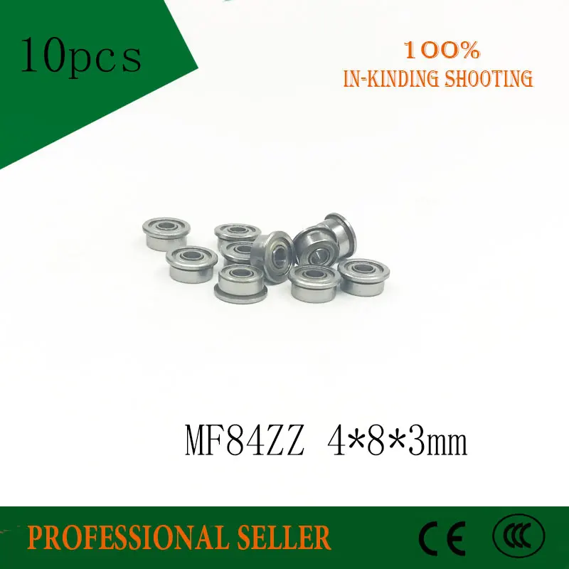 

Фланцевый подшипник MF84ZZ, 4x8x3 мм, ABEC-1 ( 10 шт.), Миниатюрный фланцевый, MF84 Z ZZ, шариковые подшипники