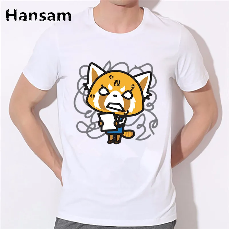 Aggretsuko aggression Retsuko футболка Новая летняя в стиле хип-хоп Camisetas Hombre уличная с