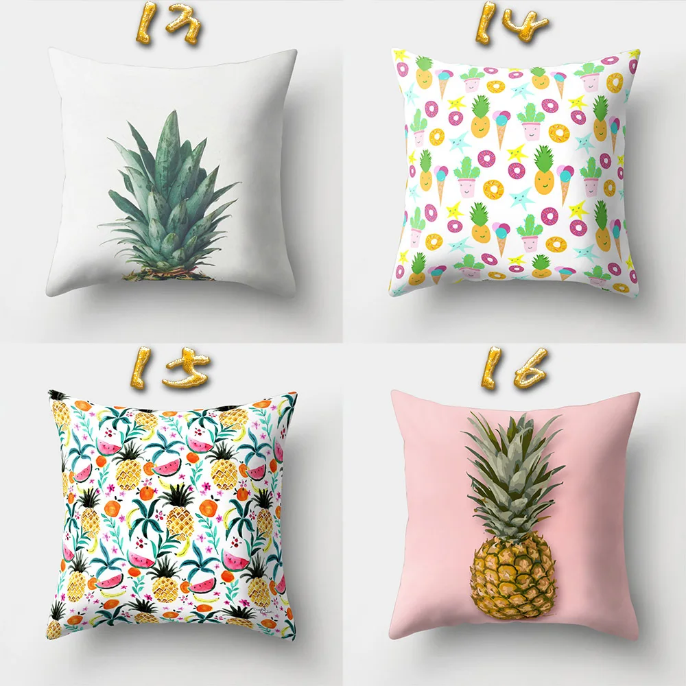 Qisen Pineapple Fruit Pattern Polyester Throw Pillow Cushion Cover Car Home Decor Decoration Sofa Bed Decorative Pillowcase | Дом и сад