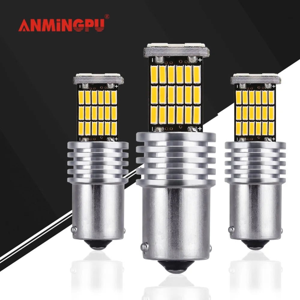 ANMINGPU 2x 45SMD 12 В сигнальная лампа Ba15s Led Canbus P21W 1156 R5W PY21W Bau15s автомобильный Поворотный