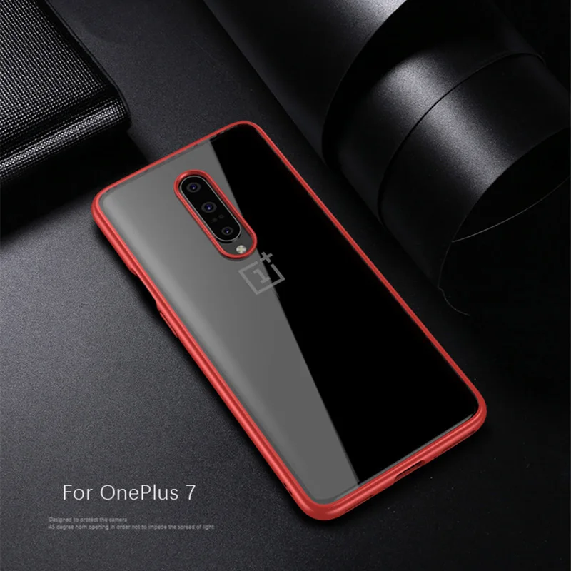 Красный 300 шт Oneplus мобильный чехол для телефона Plus 7 pro защитный чехол Прозрачный Силикон 1+ 7 ультратонкий мобильный чехол для телефона - Цвет: Красный