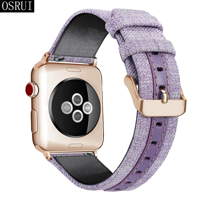 Кожаный ремешок для Apple watch band 44 мм 42 мм 40 мм 38 мм correa aplle Iwatch band 3 2 холст браслет на запястье ремень аксессуары для часов