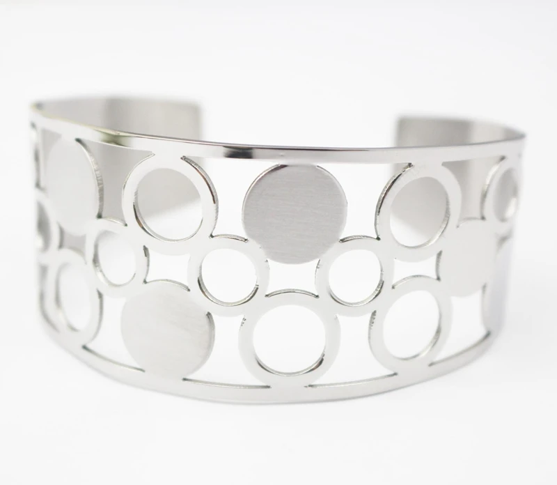 Женский браслет из нержавеющей стали с вырезами ширина 6 5 см * 4 см|open bangle|bangle