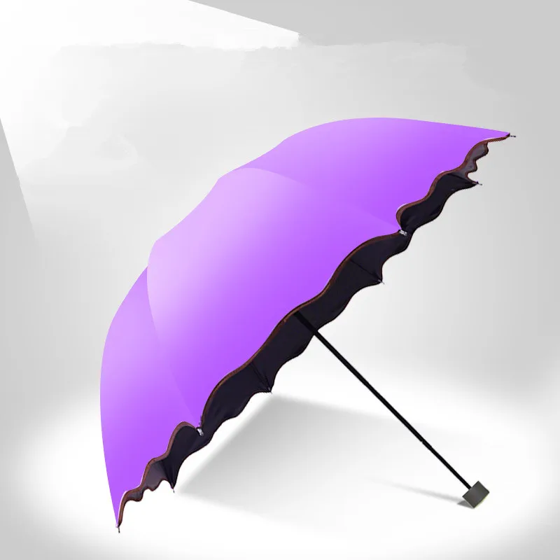 purple Портативные женские зонты, трость, складной креативный солнцезащитный зонт для детей, для улицы, для путешествий, прозрачный зонтик, Мужской зонтик - Цвет: purple