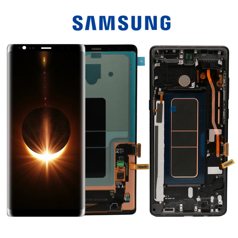 SUPER AMOLED 6,3 ''дисплей с горящей тенью ЖК для SAMSUNG GALAXY Note8 N9500 N950F дисплей кодирующий преобразователь сенсорного экрана в сборе