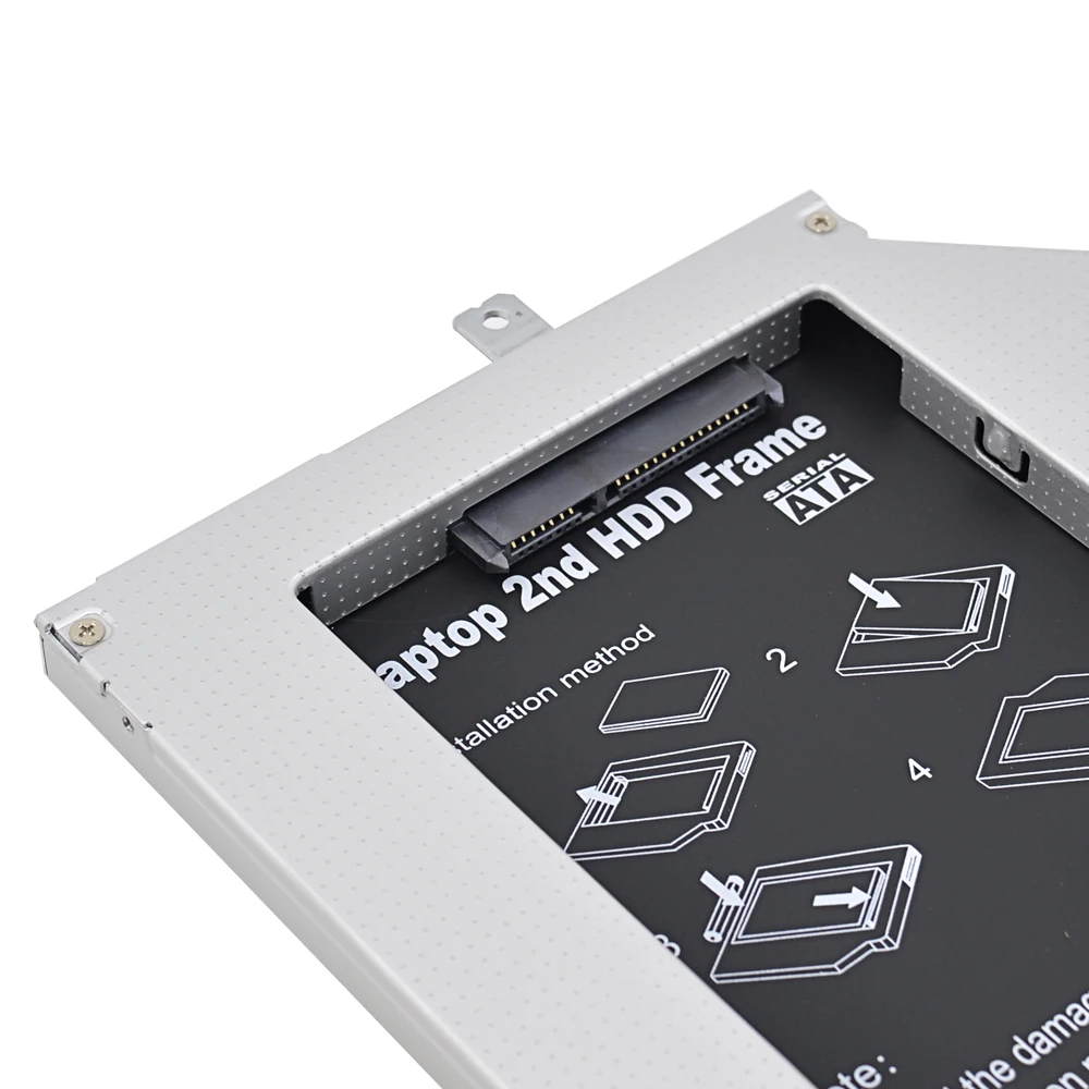 Полный алюминиевый 2nd HDD Caddy 9 5 мм 2 &quotSATA III SSD чехол Корпус для жесткого диска Lenovo