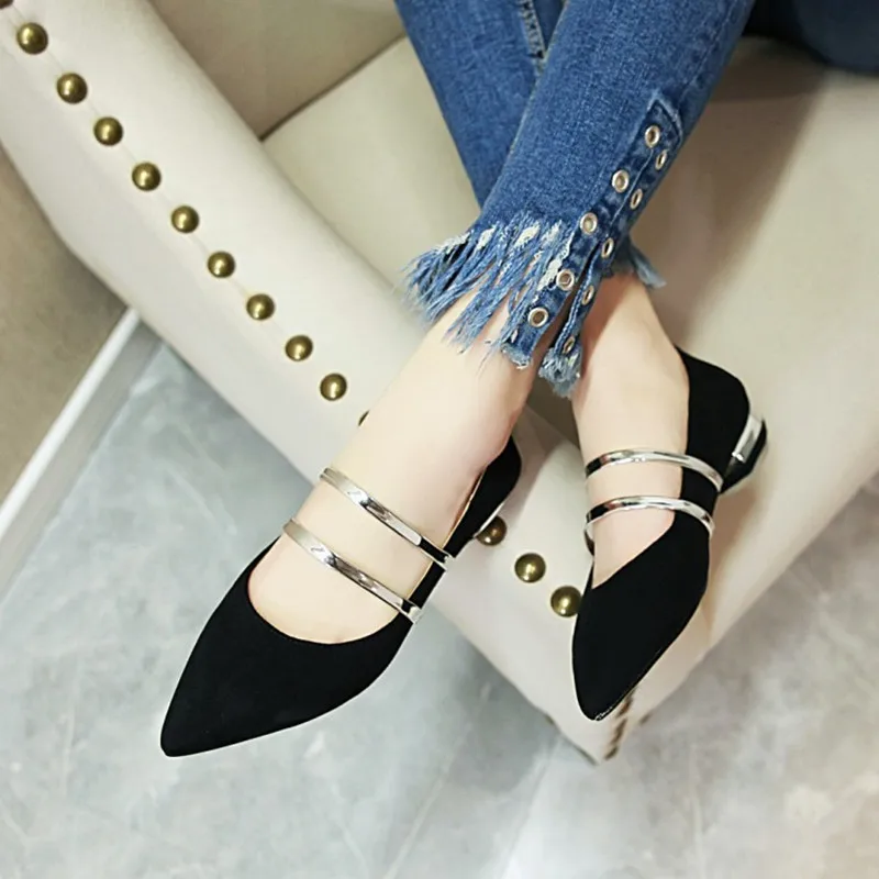 Plus Size 34-46 Fashion Comfy women flats shoes Sexy Pointed toe low heels Elegant Slip On Mary Jane Casual Shoes Zapatos Mujer