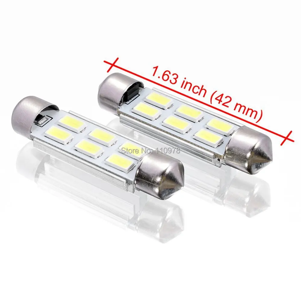 

4 Pcs White 6000K 560 569 578 5630 SMD LED 42mm Interior Map Dome Door Festoon Light Bulb For Chevrolet Cadillac Jeep