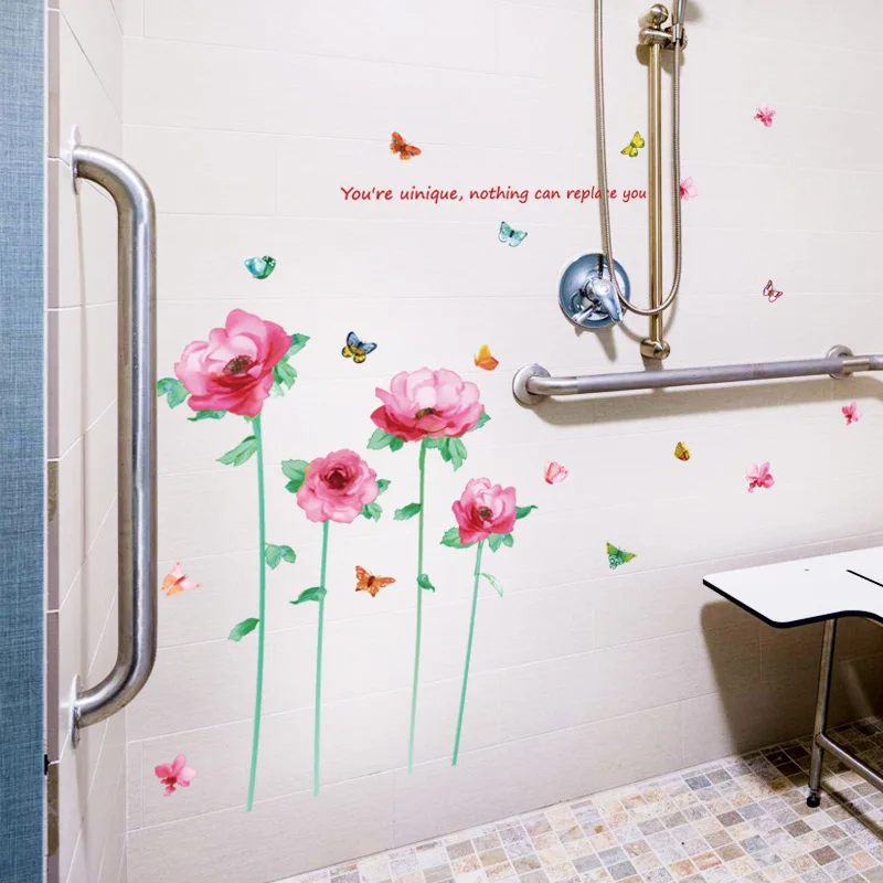 Новые большие наклейки на стену с маковым цветком растительные художественные