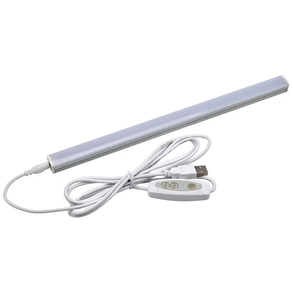 20cm USB LED Desk Lamp 2835 5V LED Strip Bar Portable Night Light Reading Book Office Table Lamp Magnet Base+ Stepless Dimming