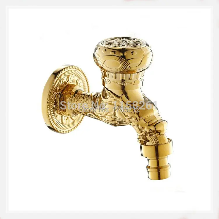 Garden Gold Plate Bathroom Washing Machine Tap Laundry Mop Pool Cold Water Bibcock bathroom faucet Bath tap HJ 0222K water t|faucet generator|faucet