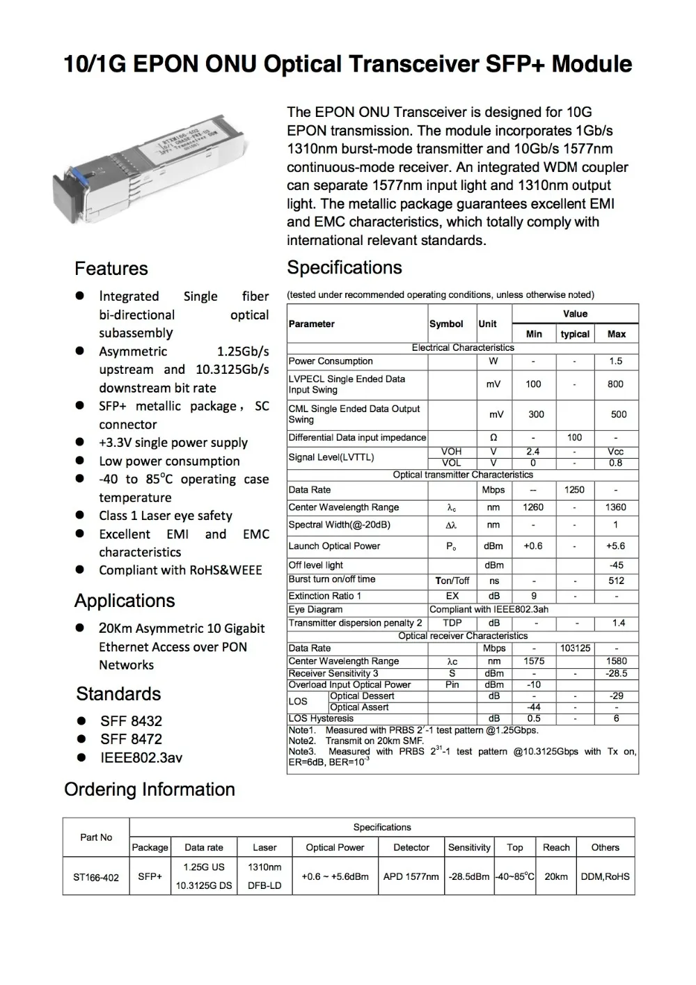 

ST166-402 EPON