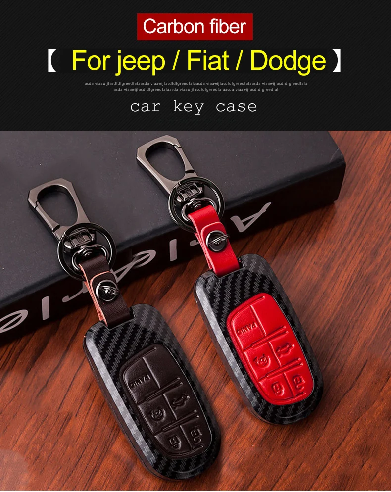 Чехол для автомобильного ключа из углеродного волокна для Fiat Dodge charger Дротика Challenger Durango Jeep Chrysler 300C Grand Cherokee Compass