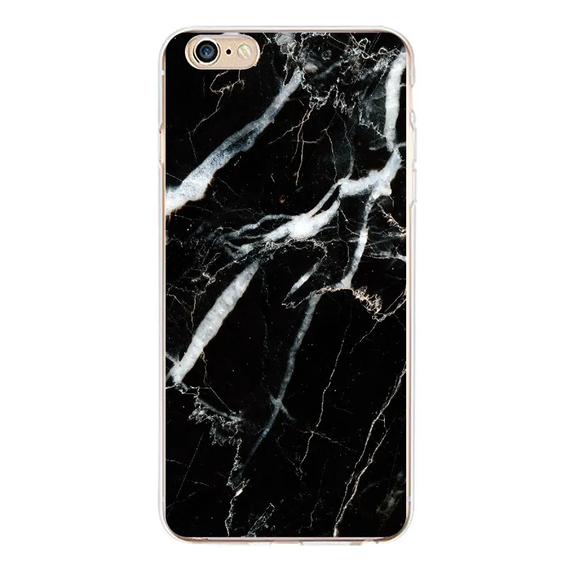 Мраморный мягкий прозрачный чехол для телефона из ТПУ iPhone 4/4S 5 5S 6 6plus 7 8plus x