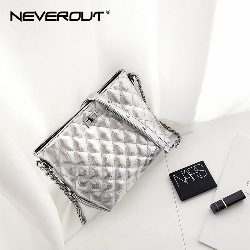 NEVEROUT 2 размера, Классическая Сумка Хобо в клетку, модная сумка через плечо, Высококачественная сумка из спилка, женская сумка на плечо с поворотным замком