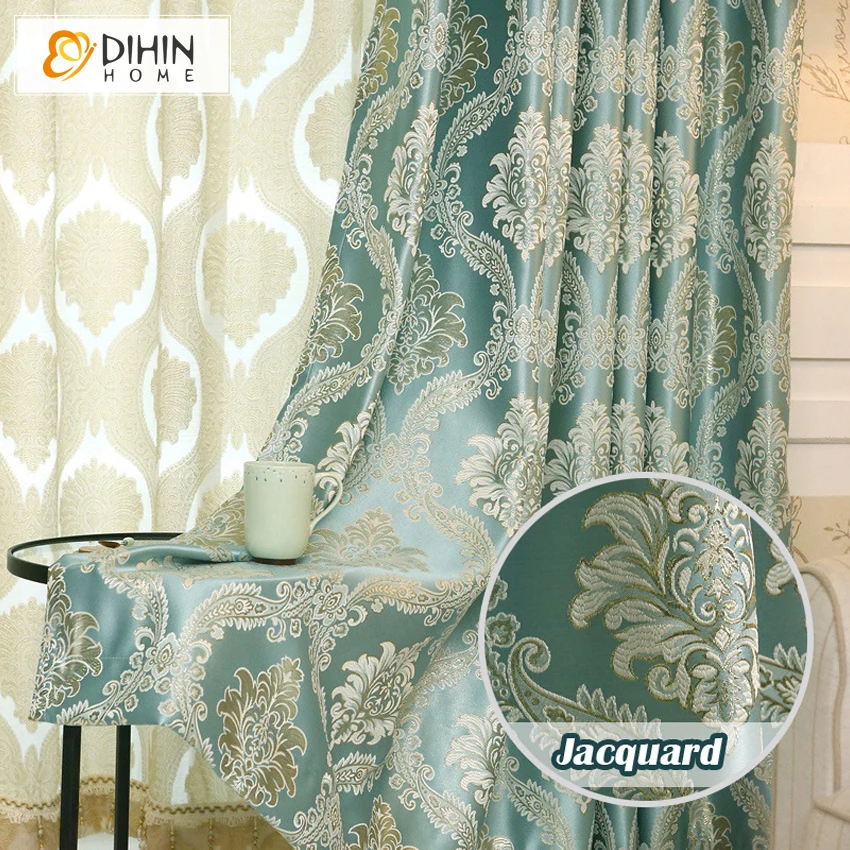 DIHIN роскошные шторы для спальни жаккардовые гостиной 1 шт. | Дом и сад