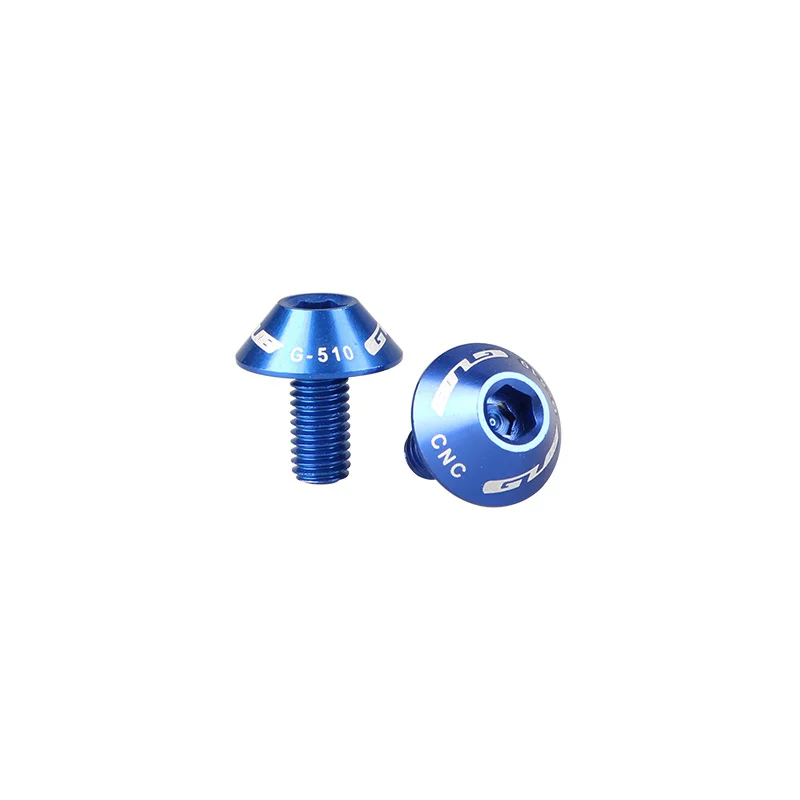Blue 2 шт./партия GUB M5* 12 мм алюминиевая велосипедная бутылка для воды крепежные болты зонтик тип велосипедная бутылка для воды кронштейн винты рейки - Цвет: Blue