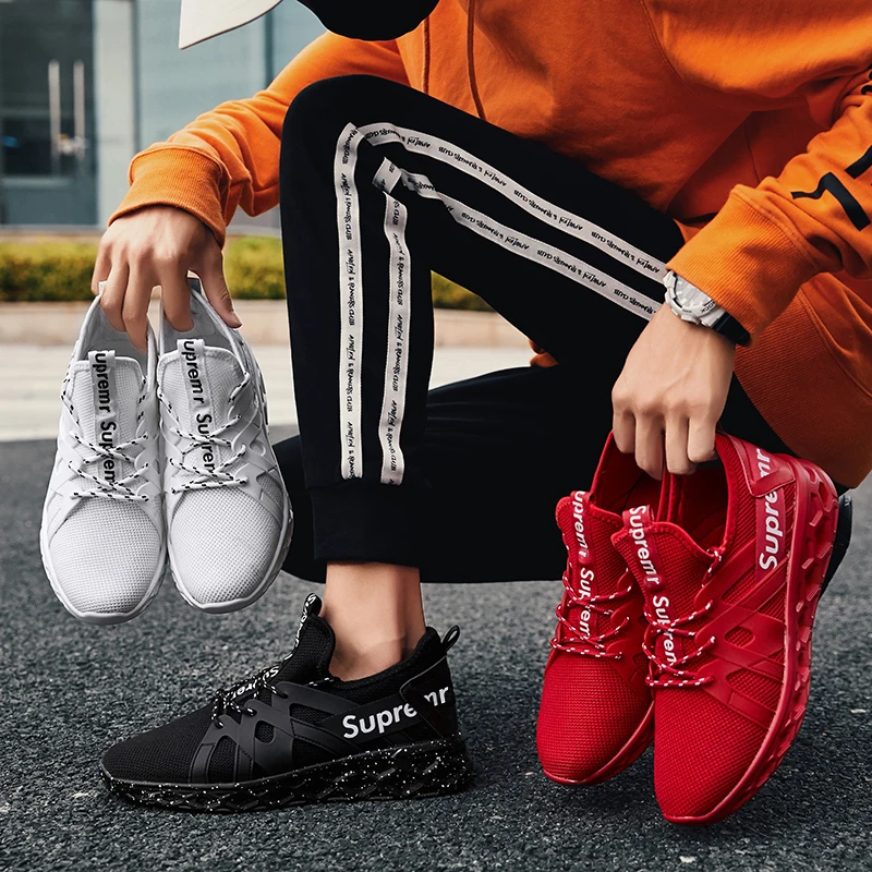 MYCORON New Arrivals Mens Shoes Sport Trainers White Black Red Luxury Designer Soft Comfortable Sneakers 2019 Erkek Ayakkabi | Обувь