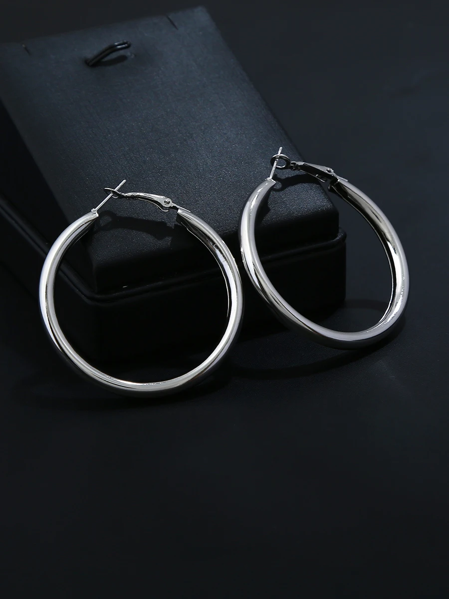 Naizhu 3 пары/набор серебряных сережек-кольце для женщин, гладкие круглые, оптовая продажа ювелирных изделий.