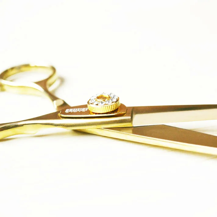 Золотые титановые ножницы для стрижки волос 5 дюймов и истонченные Горячая