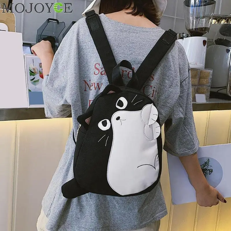 Дорожные рюкзаки с забавным милым принтом кота школьный ранец для студентов
