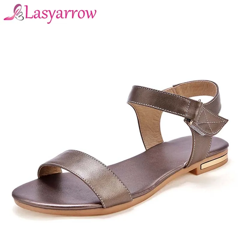 Lasyarrow/2018 модные кожаные сандалии женские летние модельные туфли Женская