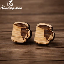 Shuangshuo модные крошечные серьги гвоздики с лазерной гравировкой
