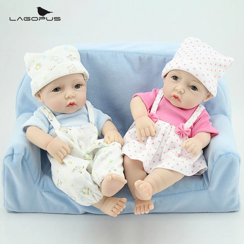 Всего тела силиконовые куклы Reborn 10 &quotмилый Твинс винил Baby Doll Настоящее