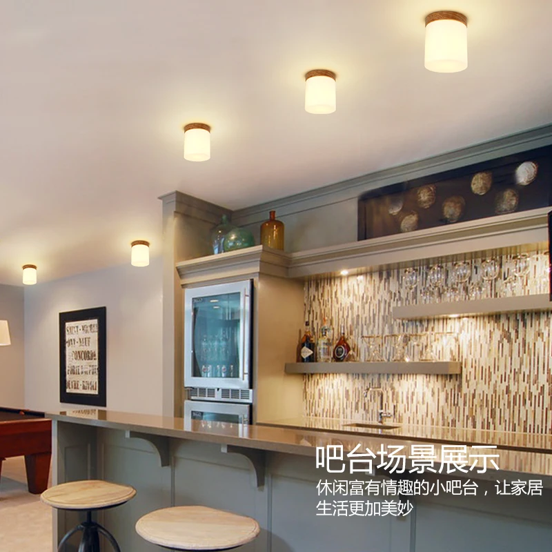 Квадратный круглый светодиодный Простой сенсорный деревянный стеклянный